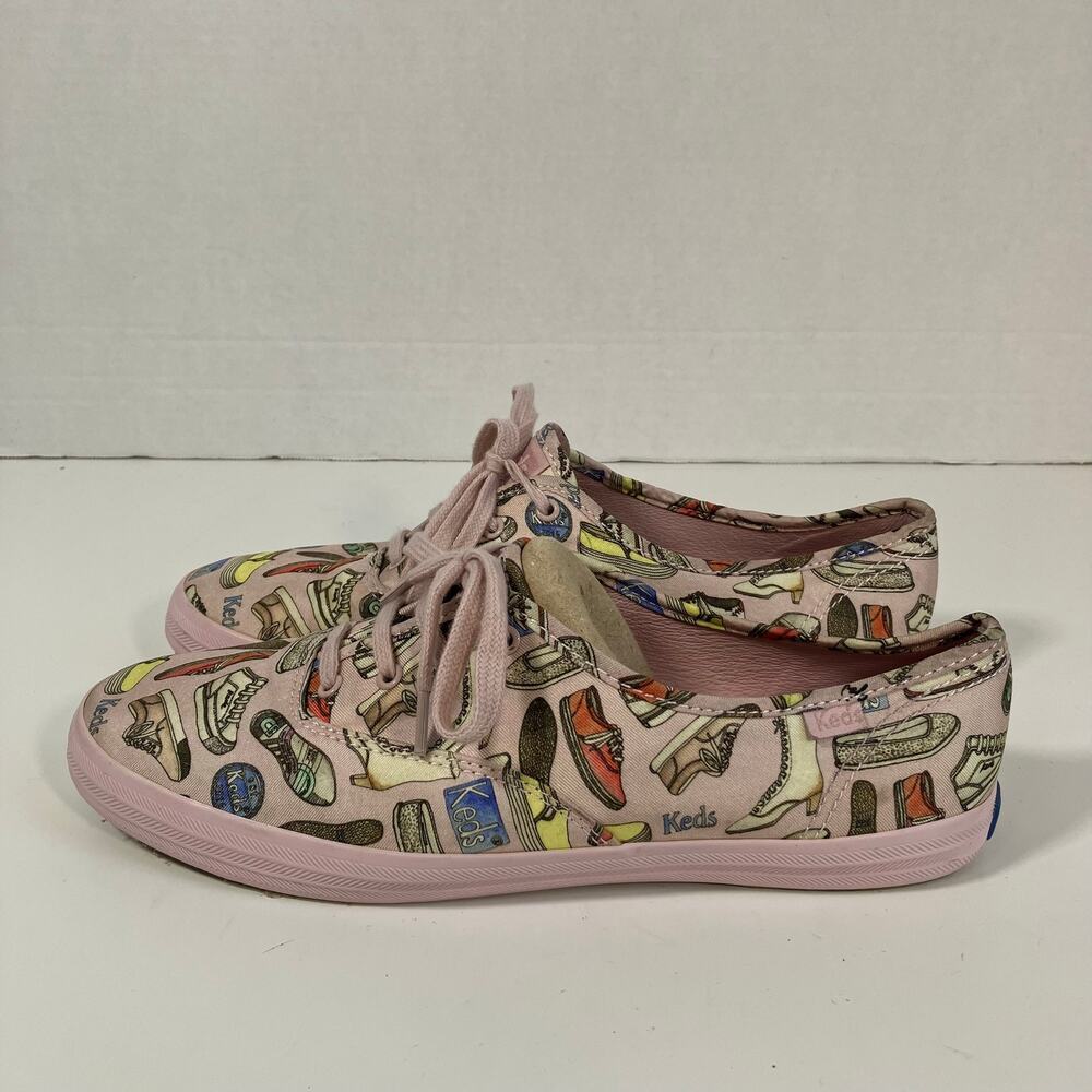Keds x CJW Sz 8 Champion Keds Shoe Print Lace-up Low Top Sneakers Blush Pink